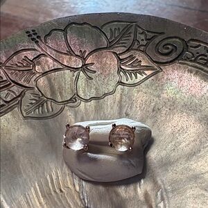 10kt Rose Gold 1.50 CTW Morganite Stud Earrings Apx 6mm